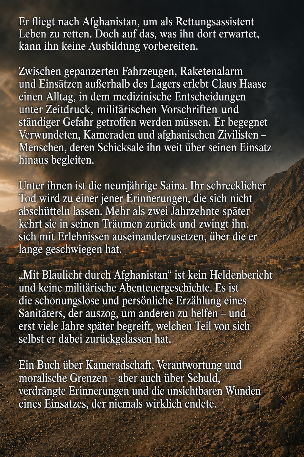 Rückseite: Mit Blaulicht durch Afghanistan von Claus Haase